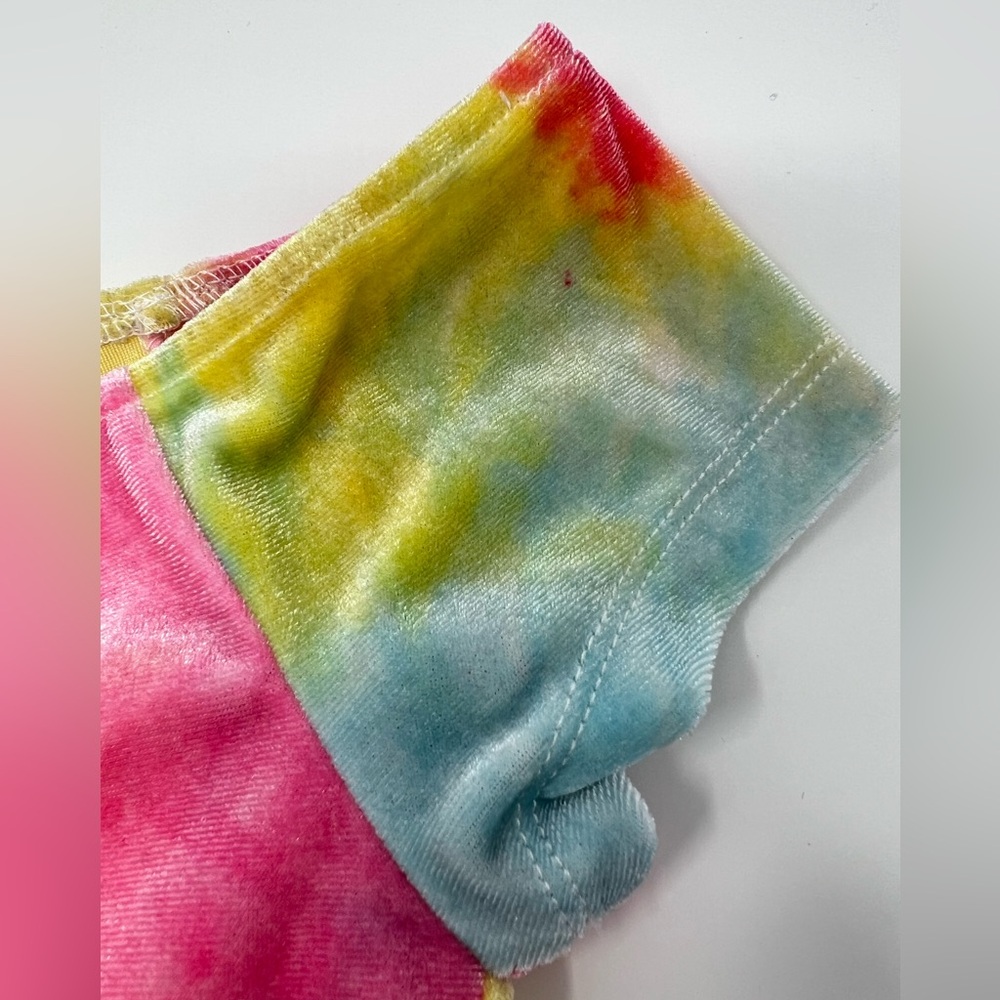 Tie Dye Crop Top Color Cropped Shirt Y2K Baby Tee Dyed Shirt Neon Bright Island - Picture 10 of 17